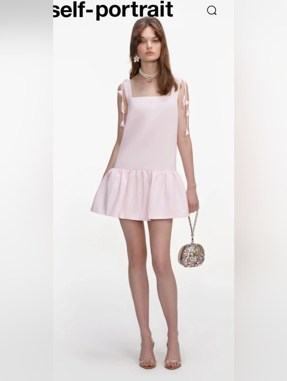Self-Portrait Blush Pink Mini Dress